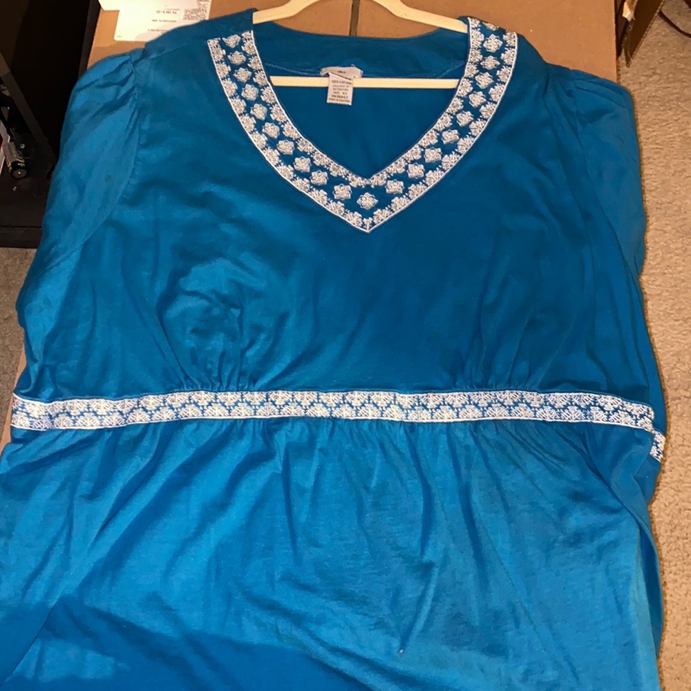 Plus Size Blue and White Women’s Shirt